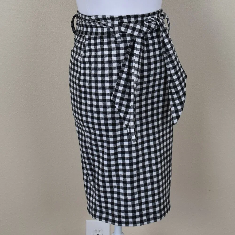 Anthropologie Maeve Gingham Plaid Pencil Skirt - XS
